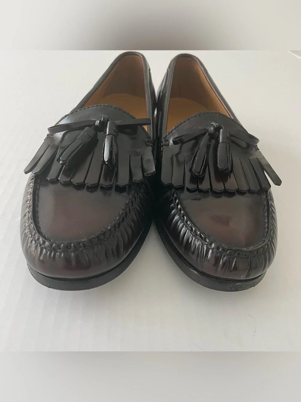 Cole Haan Men's Pinch Tassel Loafers Burgundy Leather Slip On Size 9D C02692